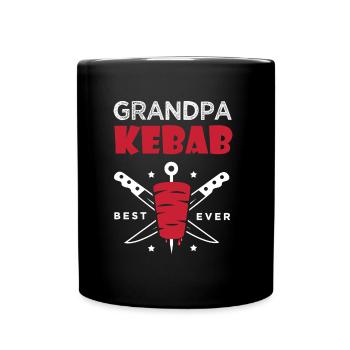 grandpa kebab gift grandfather chef best - Full Colour Mug - black - Front