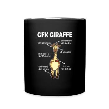 Gfk Kommunikation Giraffe Zoo Giraffensprache - Tasse einfarbig - Schwarz - Vorne