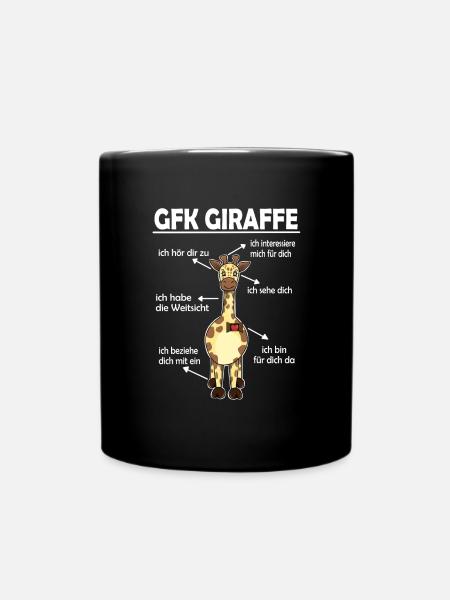Gfk Kommunikation Giraffe Zoo Giraffensprache - Tasse einfarbig - Schwarz