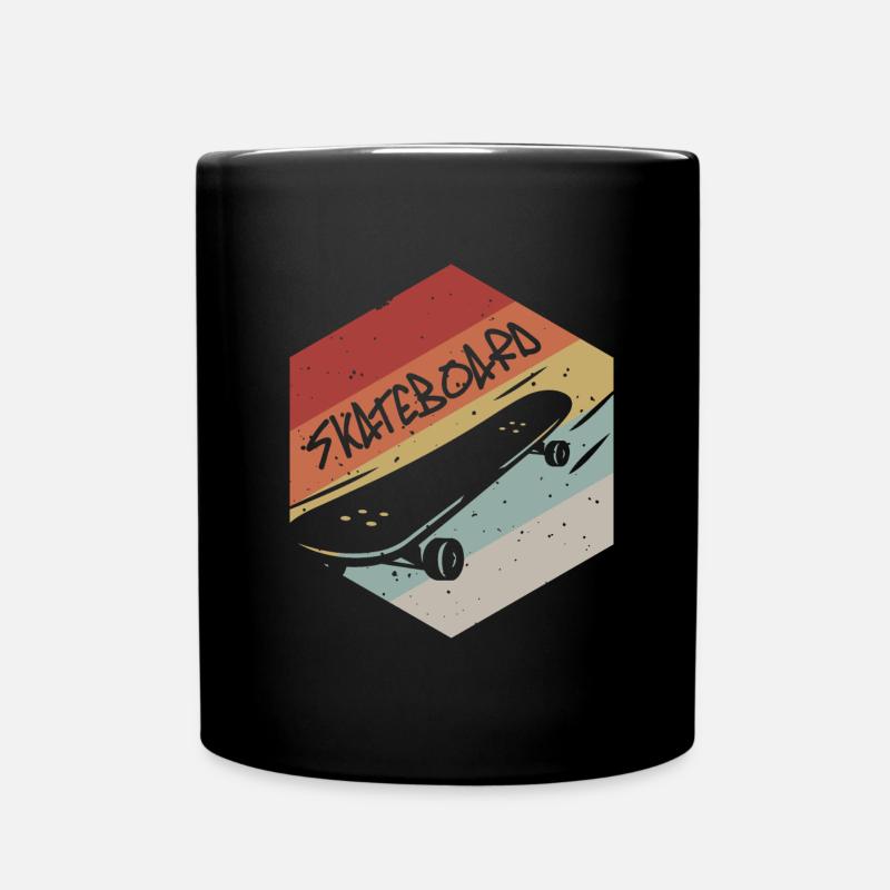 Skateboard Vintage Rétro - Mug uni - noir