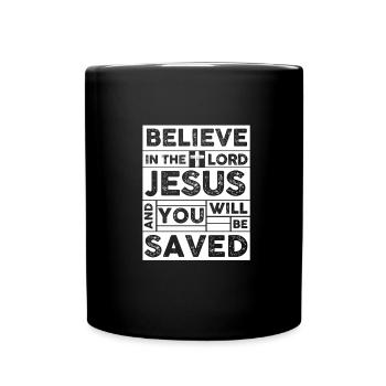 Jesus will save you - Tasse einfarbig - Schwarz - Vorne