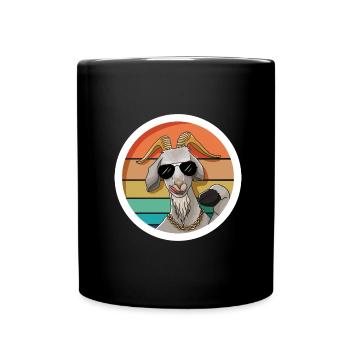 Chèvre rétro cool avec lunettes de soleil - Mug uni - noir - Devant