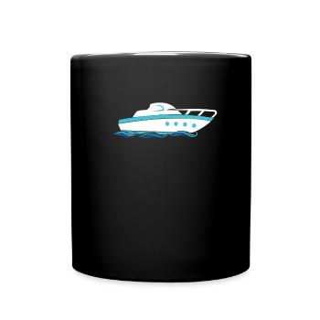 Motor boat design for motor boaters - Full Colour Mug - black - Front