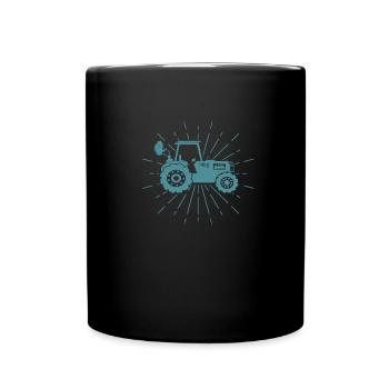 Landwirt Traktor Trecker Design - Tasse einfarbig - Schwarz - Vorne