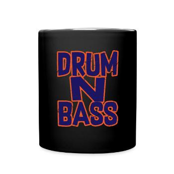 Drum n Bass DNB Blau Orange Rework - Tasse einfarbig - Schwarz - Vorne