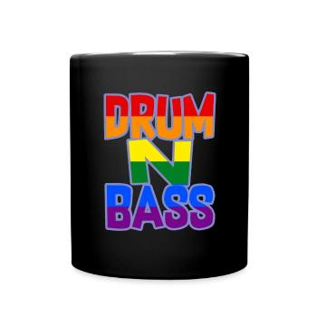 Drum n Bass DNB Rainbow Pride Rework - Tasse einfarbig - Schwarz - Vorne