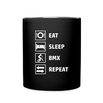 Eat Sleep BMX Repeat - Tasse einfarbig - Schwarz - Vorne