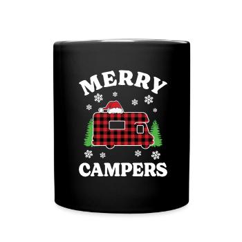Joyeux Campeurs Camping-Car Noël Retraite - Mug uni - noir - Devant