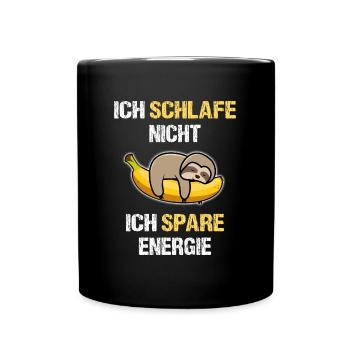 Energie sparen - Tasse einfarbig - Schwarz - Vorne