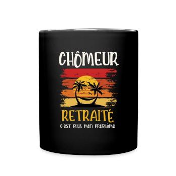 chômeur retraité - Mug uni - noir - Devant