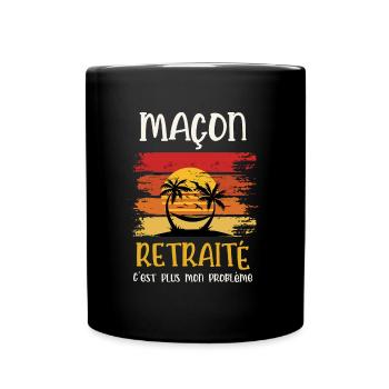 maçon retraité - Mug uni - noir - Devant