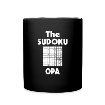 Sudoku Liebhaber Rätsel Opa Design - Tasse einfarbig - Schwarz - Vorne