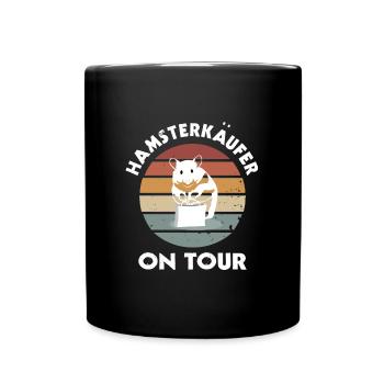 Shopping Shoppen Hamsterkäufer Humor Spruch Design - Tasse einfarbig - Schwarz - Vorne