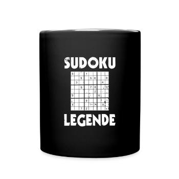 Sudoku Legende - Zahlenrätsel lösen - Tasse einfarbig - Schwarz - Vorne