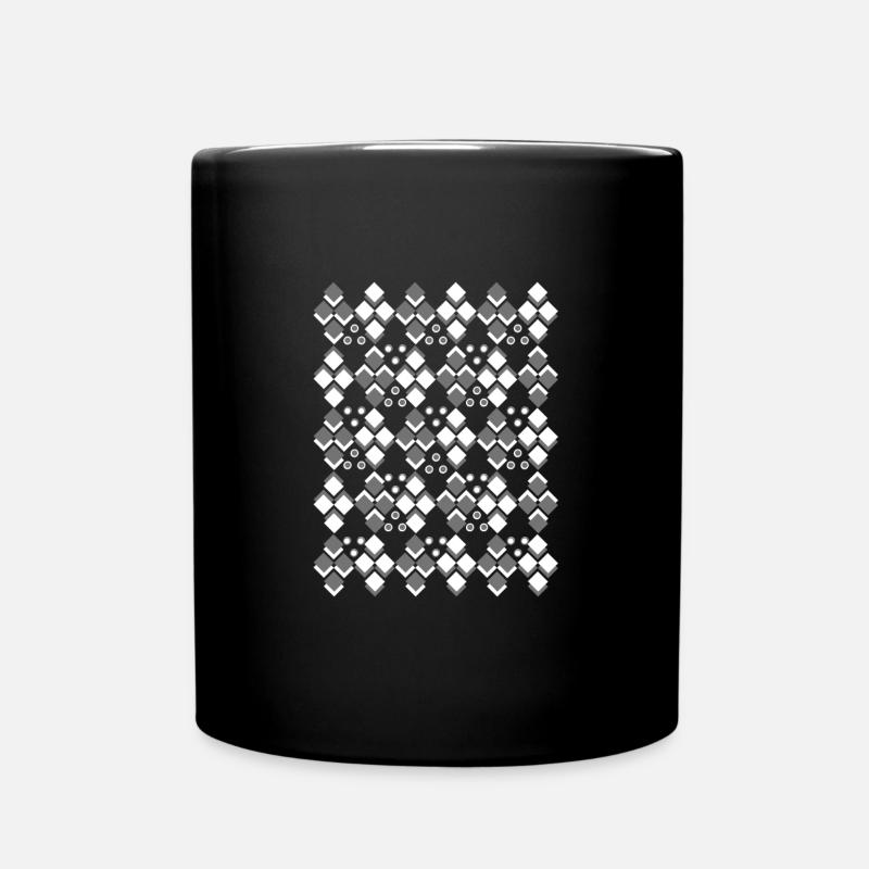 Abstract Geometric Art Square Black Colorful - Full Colour Mug - black