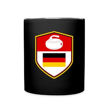 Deutschland Curling Team Wintersport Deutsche Flagge - Tasse einfarbig - Schwarz - Vorne