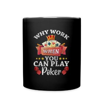 Jeu de cartes Joueur de cartes Jouer au cœur - Mug uni - noir - Devant