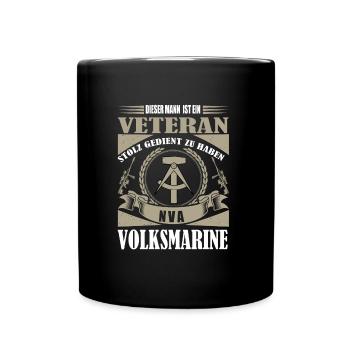 stolzer NVA Volksmarine Veteran - Tasse einfarbig - Schwarz - Vorne