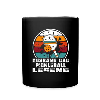 Husband Dad Pickleball legend - Full Colour Mug - black - Front