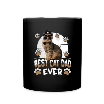 Best Cat Dad Ever TShirt - Full Colour Mug - black - Front