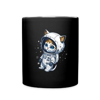 Baby cat in space - Full Colour Mug - black - Front