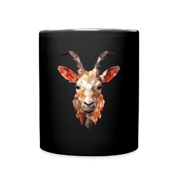 Polygonal Buck Artistic Goat Design - Mug uni - noir - Devant