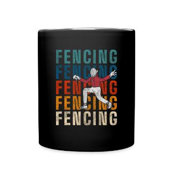 Fencing Sports Fencing Martial Arts - Full Colour Mug - black - Front