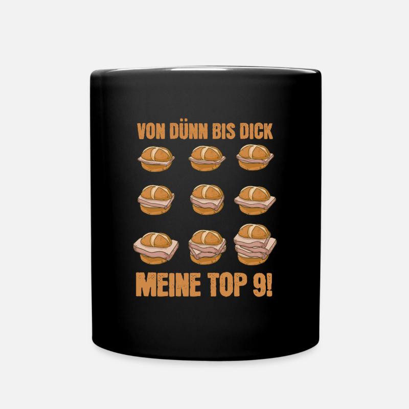 Leberkäse Top 9 Bayrisch Leberkässemmel - Tasse einfarbig - Schwarz