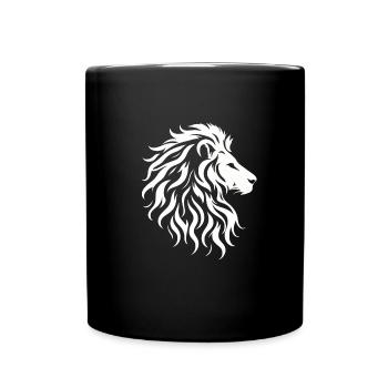 Silhouette majestueuse de tête de lion - Mug uni - noir - Devant