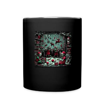 Christmas Secret Santa Horror Zombie Secret Santa Factory - Full Colour Mug - black - Front