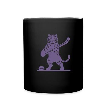 Tiger Eishockey Eishockeyspieler Silhouette - Tasse einfarbig - Schwarz - Vorne