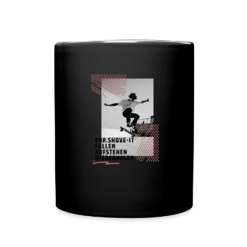 Skateboard Ollie Trick Sport Skaten - Tasse einfarbig - Schwarz - Vorne