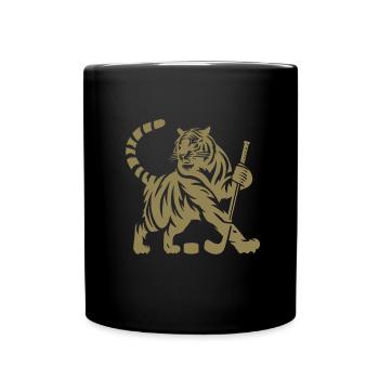 Silhouette minimaliste de joueur de hockey sur glace tigre - Mug uni - noir - Devant