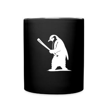 Penguin Baseball Player Silhouette - Full Colour Mug - black - Front
