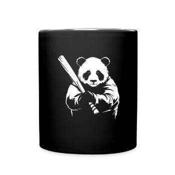 Minimalistische Panda Baseballspieler Silhouette - - Tasse einfarbig - Schwarz - Vorne