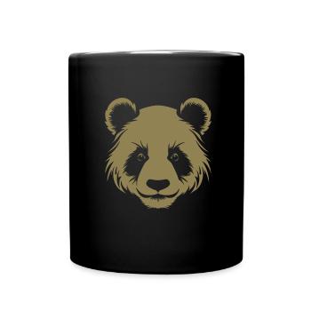 Portrait de tête de silhouette de panda - Mug uni - noir - Devant