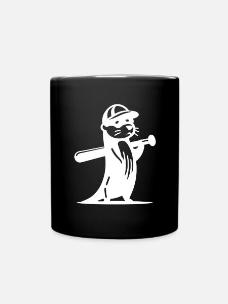 Otter Baseball Silhouette - Tasse einfarbig - Schwarz