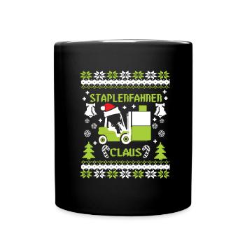 Christmas - Ugly Forklift Driver Claus - Full Colour Mug - black - Front