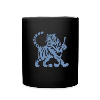 Silhouette minimaliste de joueur de hockey sur glace tigre - Mug uni - noir - Devant