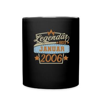 Januar 2006 Geburtstag Sprüche Retro - Tasse einfarbig - Schwarz - Vorne