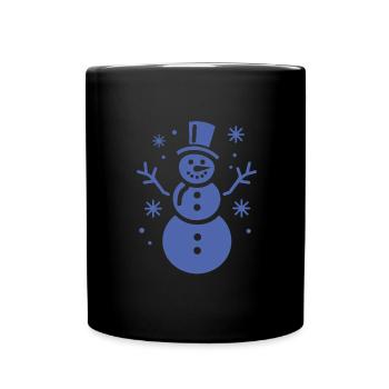 Snowman Silhouette Minimalist - Full Colour Mug - black - Front