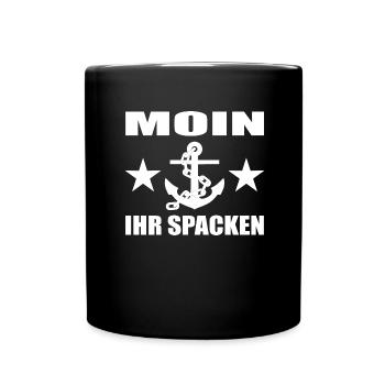 Moin - Tasse einfarbig - Schwarz - Vorne