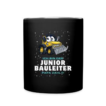 Junior Bauleiter - Tasse einfarbig - Schwarz - Vorne