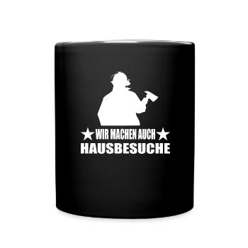 Feuerwehr - Tasse einfarbig - Schwarz - Vorne