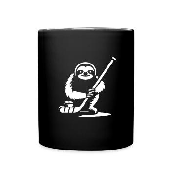 Faultier Eishockey Silhouette - Tasse einfarbig - Schwarz - Vorne