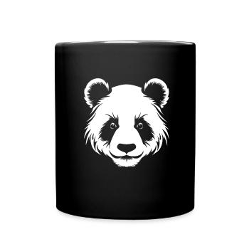 Portrait de tête de silhouette de panda - Mug uni - noir - Devant