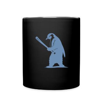 Silhouette de joueur de baseball pingouin - Mug uni - noir - Devant