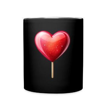 Heart Lolly - Full Colour Mug - black - Front