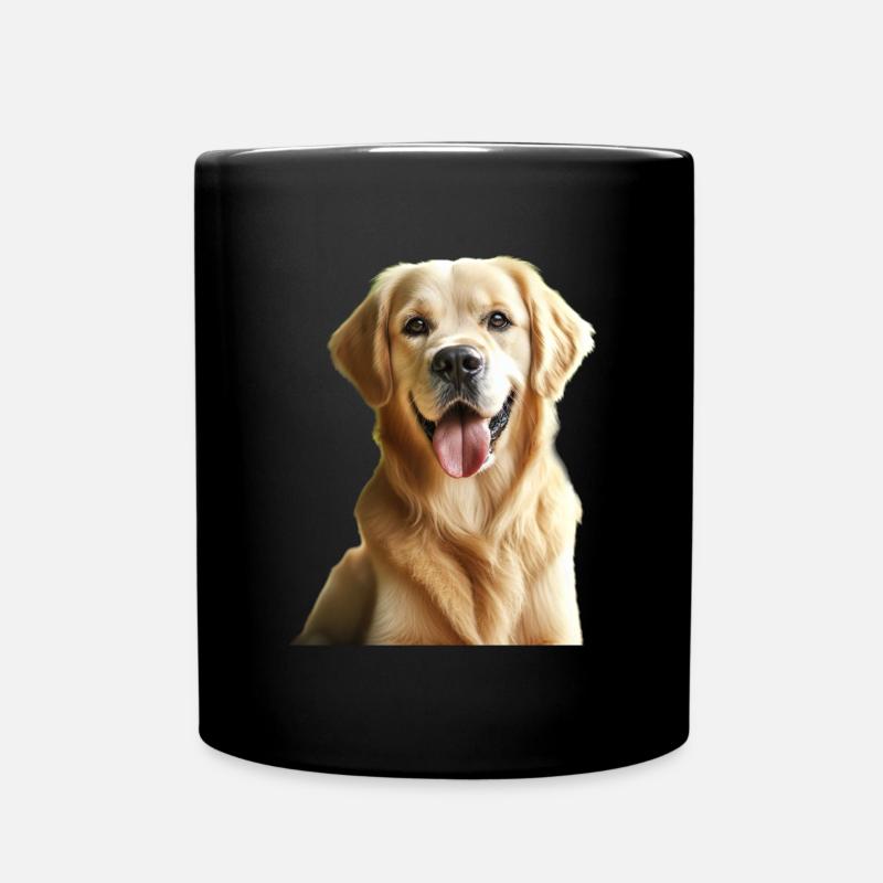 Ein glücklicher Golden Retriever - Tasse einfarbig - Schwarz