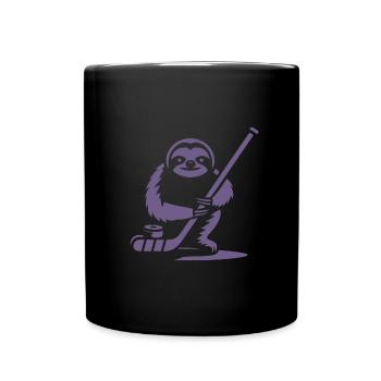 Faultier Eishockey Silhouette - Tasse einfarbig - Schwarz - Vorne